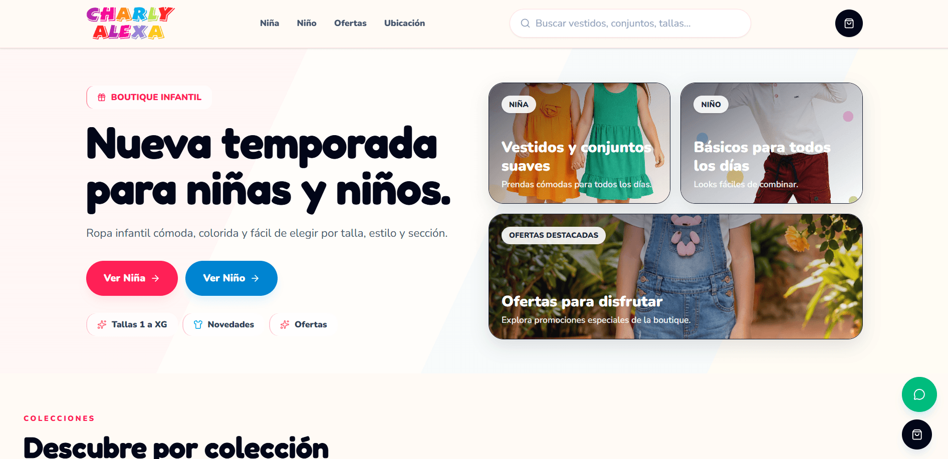 Vista previa de Charly Alexa, tienda en línea de ropa infantil