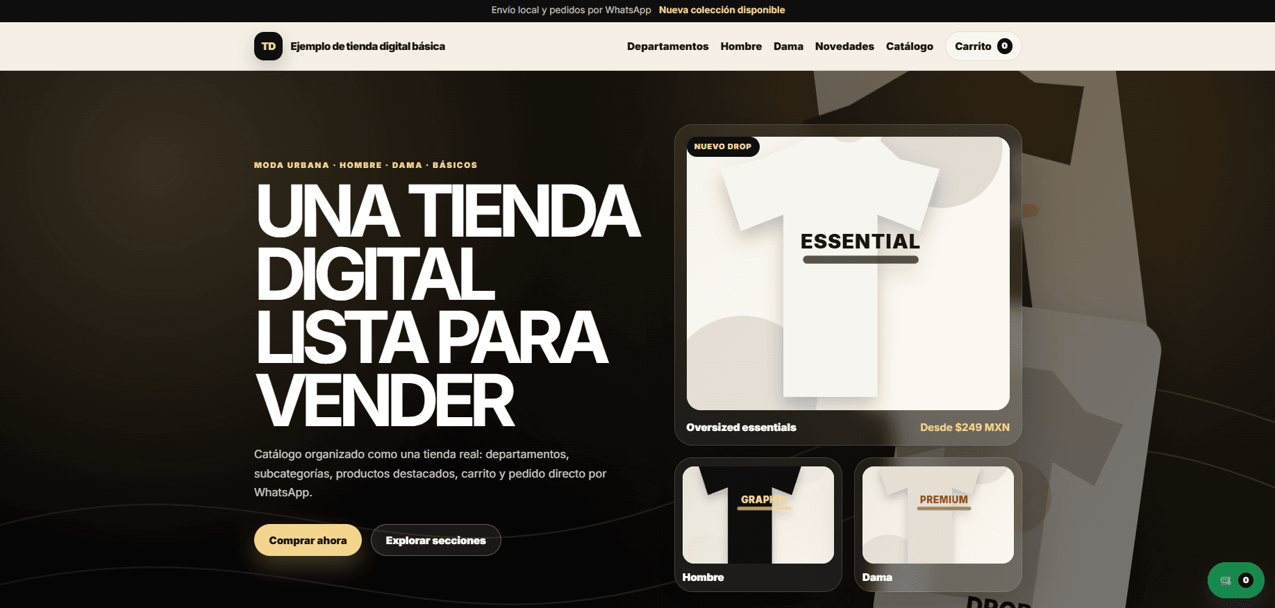 Vista previa de Demo de Ventas Online