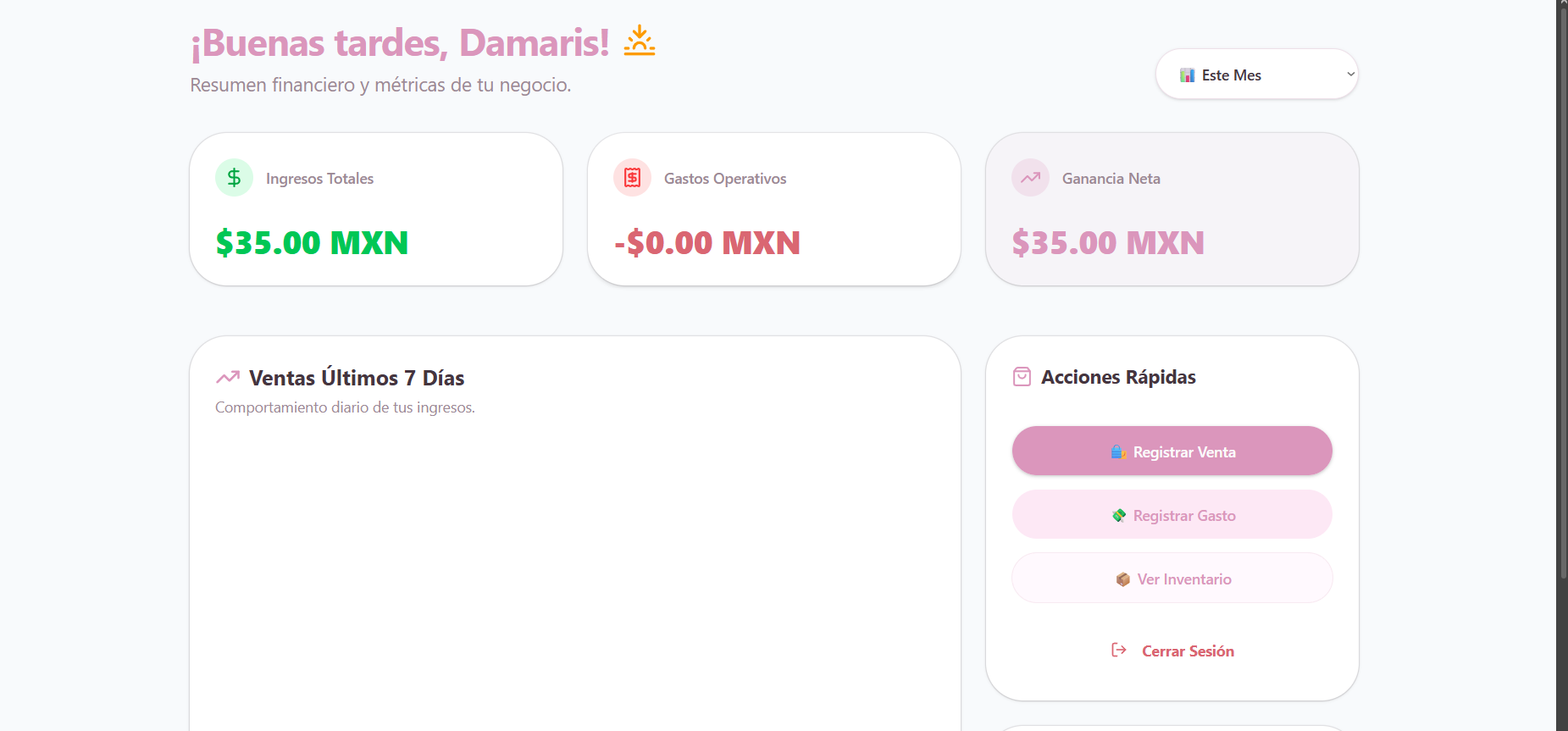 Vista previa de Sistema de Control de Ventas