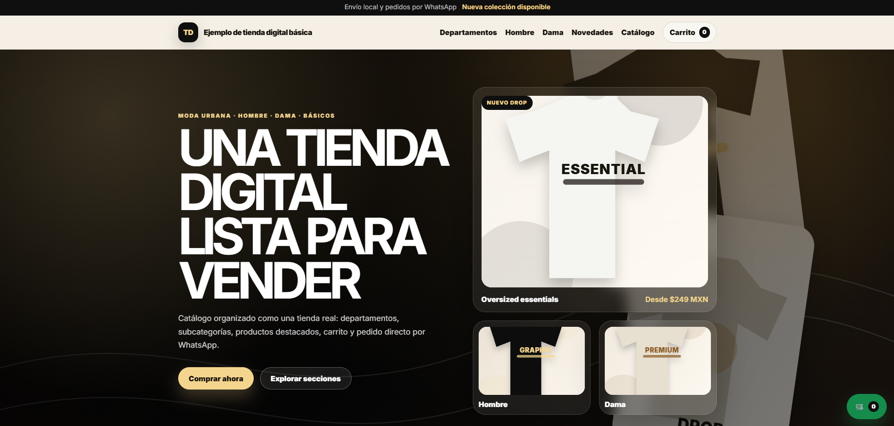 Vista previa de Demo de Ventas Online
